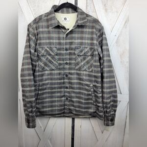 FAYETTESHELL Men's Sherpa Lined Flannel Quilted Jacket Long Sleeve Cotton Size S